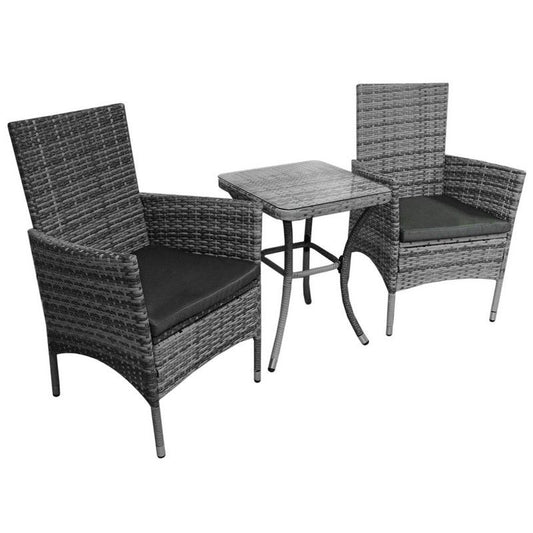 Exquisite Garden Bistro Set by Jardi - 2 Seats Grey Cushions