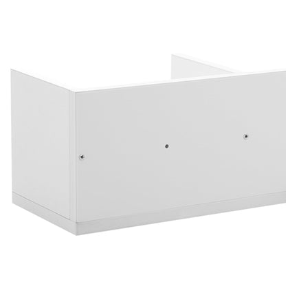 Homcom 95cm Four-Compartment Wall Shelf - White