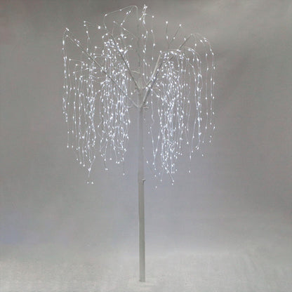 8ft Willow Christmas Tree Light Feature White with LED Lights Warm White