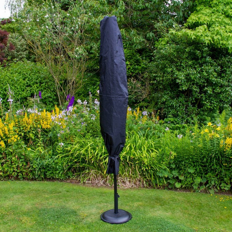 Solar LED Tilt Garden Parasol by Raven - 2.7M Black