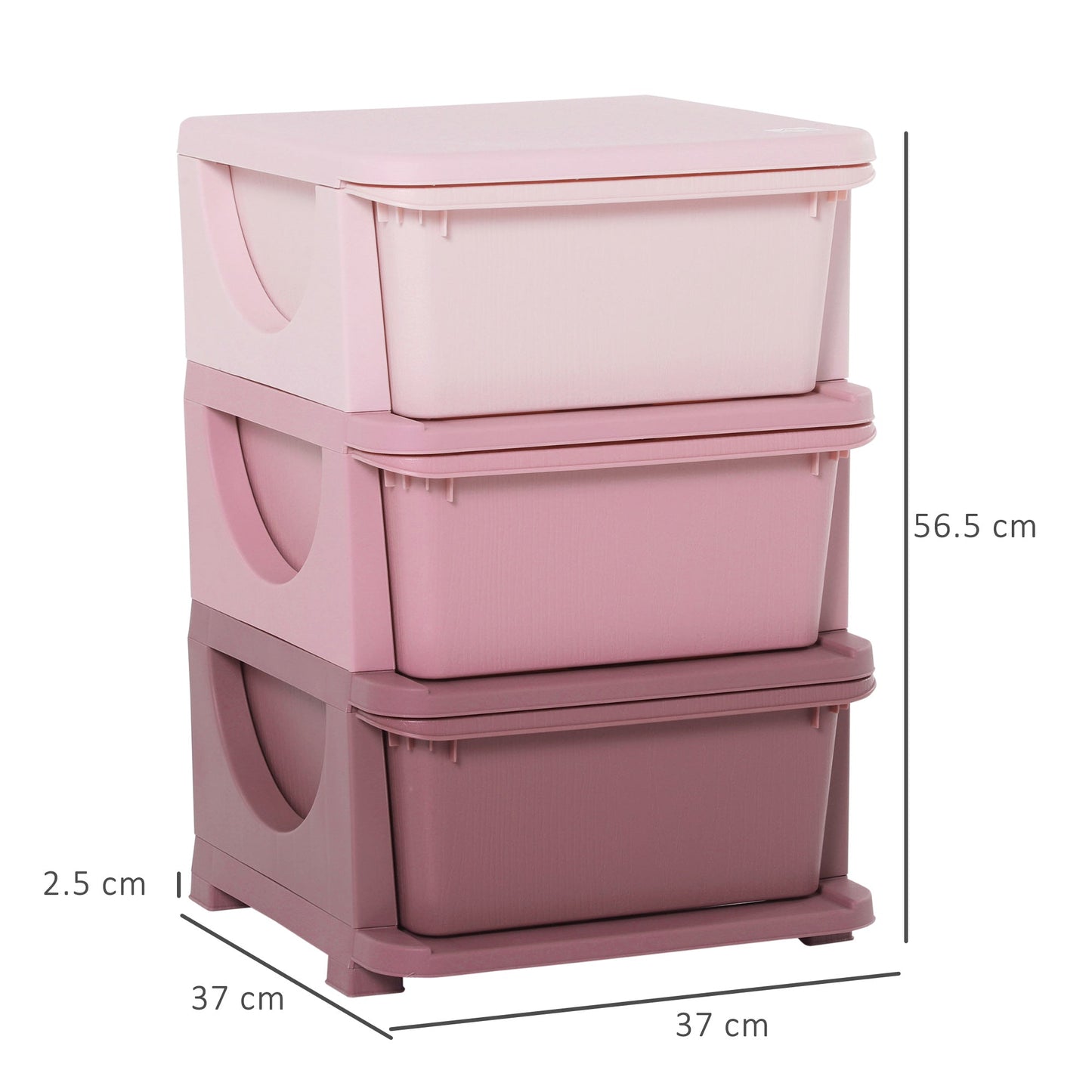 Kids Three-Tier Storage Unit – Pink