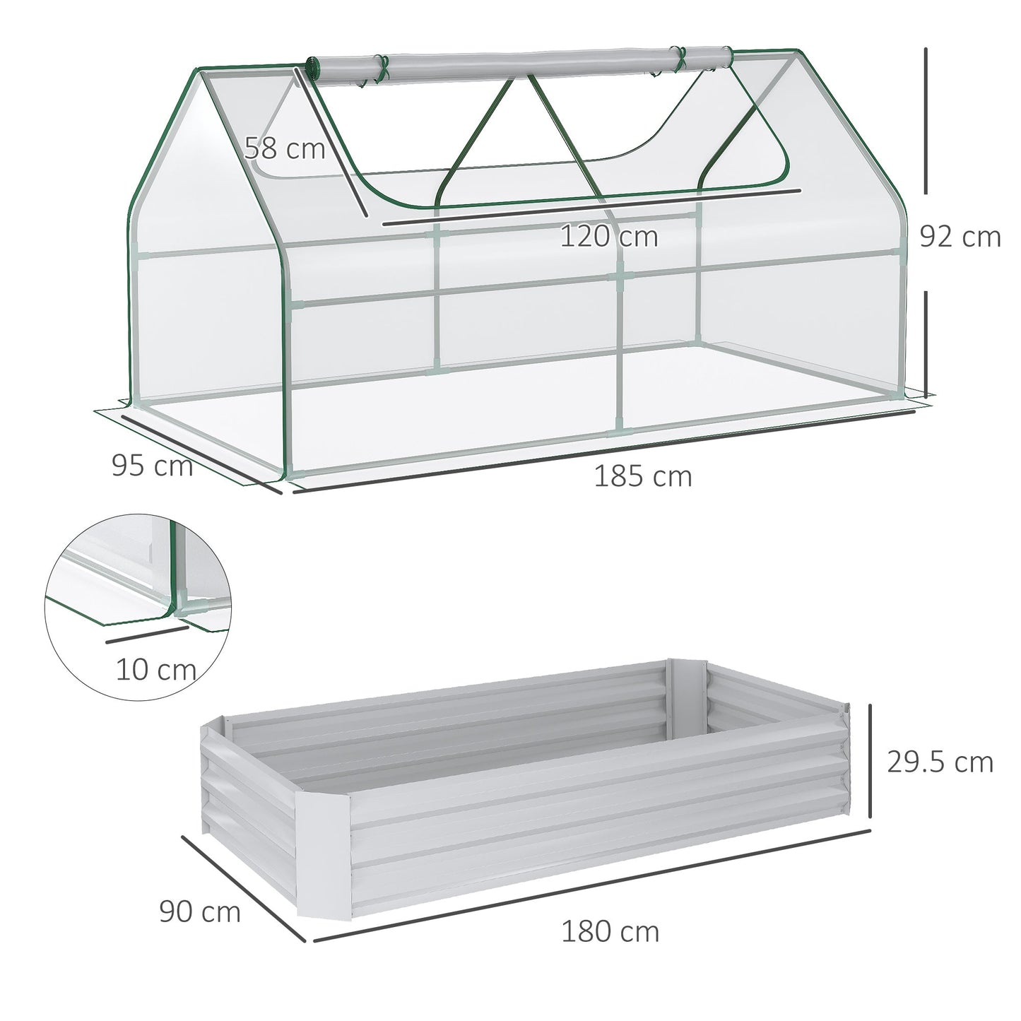 Raised Garden Bed with Greenhouse