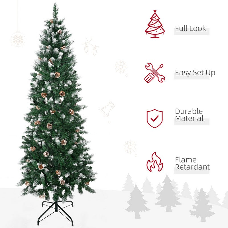 6' Snow Artificial Christmas Tree with Realistic Branches