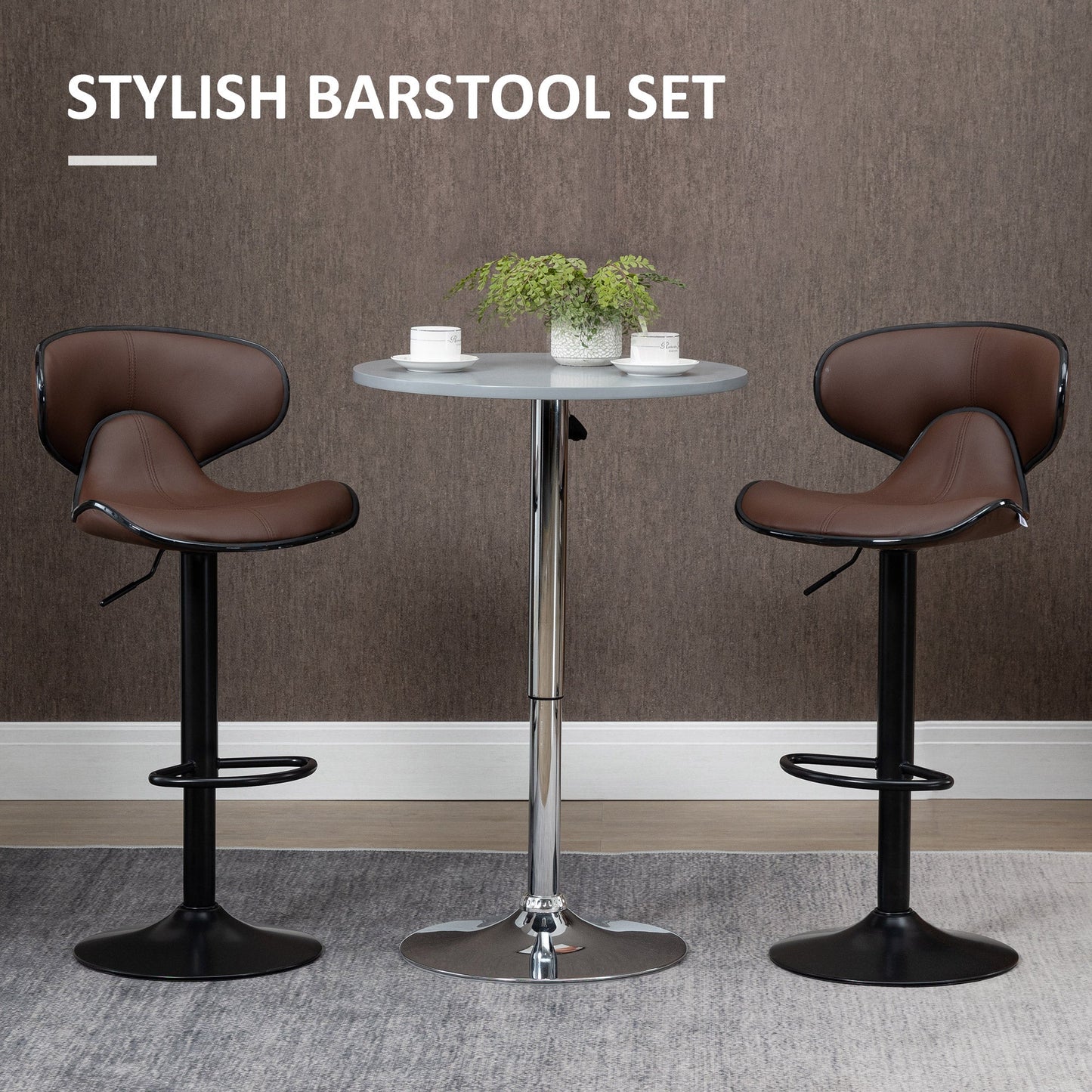 Homcom Adjustable Swivel Bar Stools Set of 2