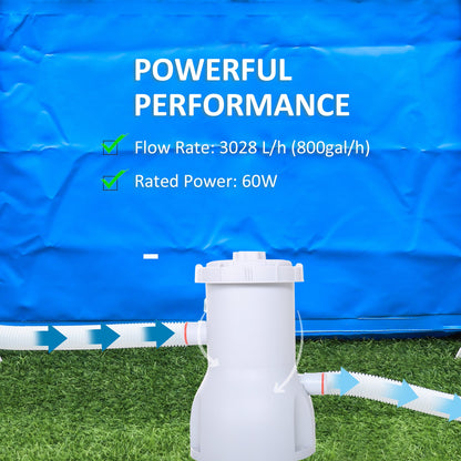 Outsunny Cartridge Filter Pump for 13'-15' Above Ground Pools