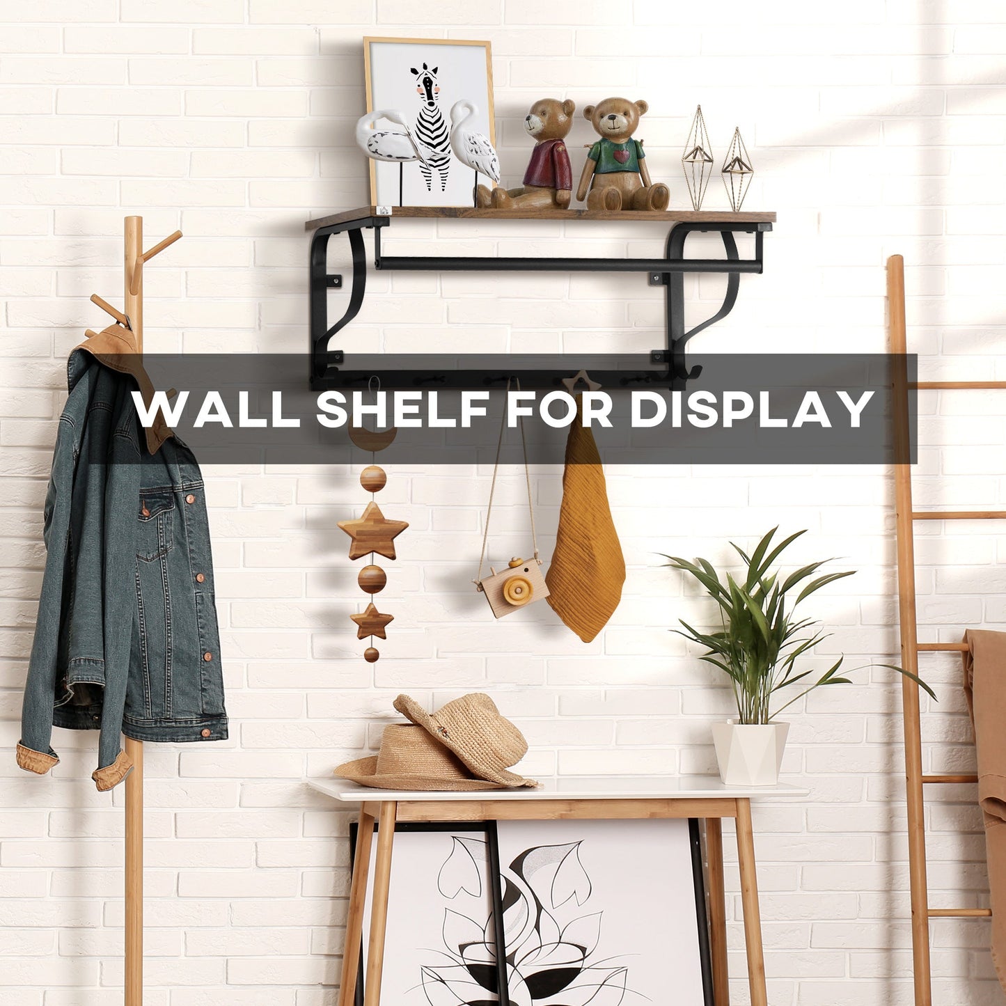 Industrial-Style Floating Wall Shelf