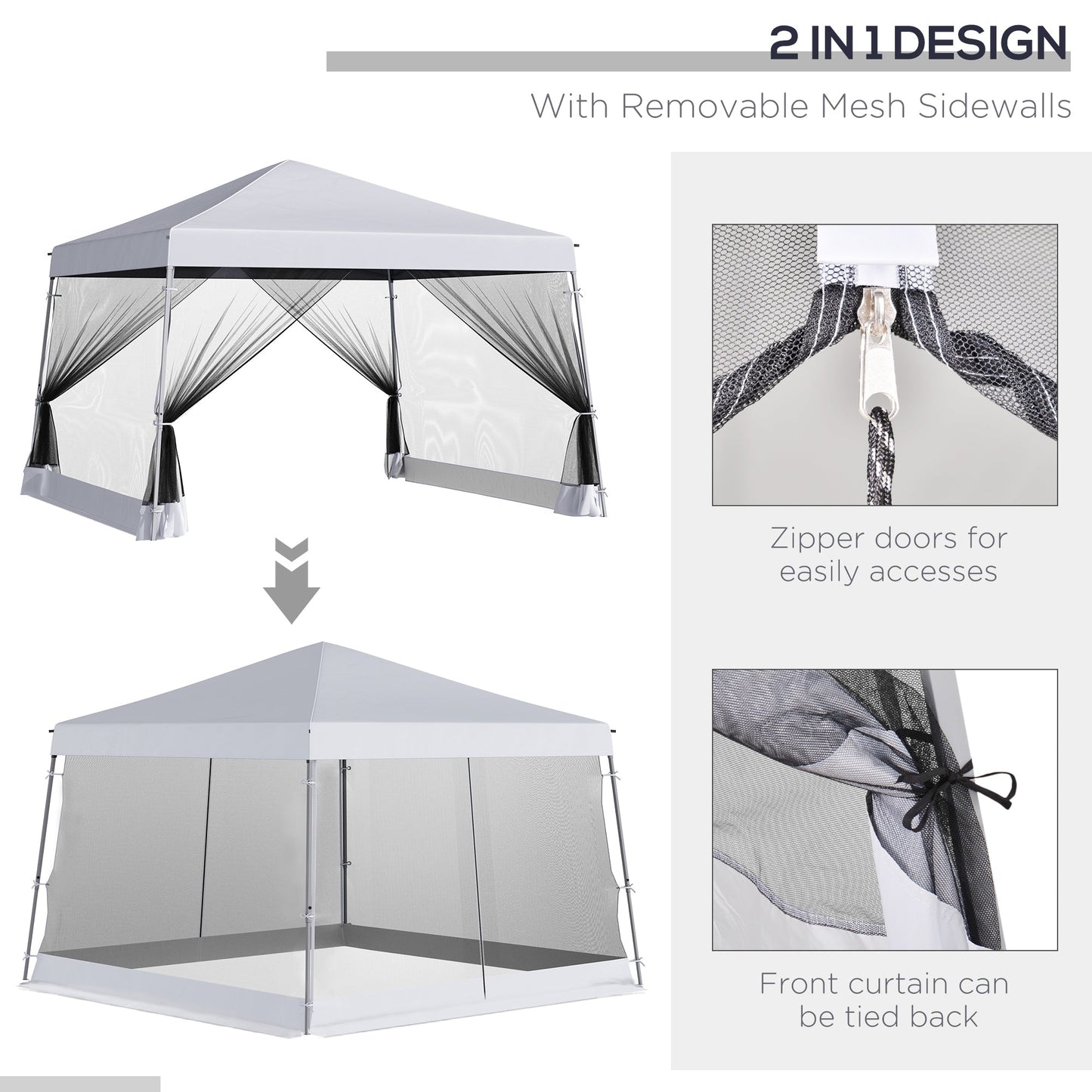 Outdoor Garden Pop-up Gazebo Canopy Tent Sun Shade Event Shelter Folding with Adjustable Height