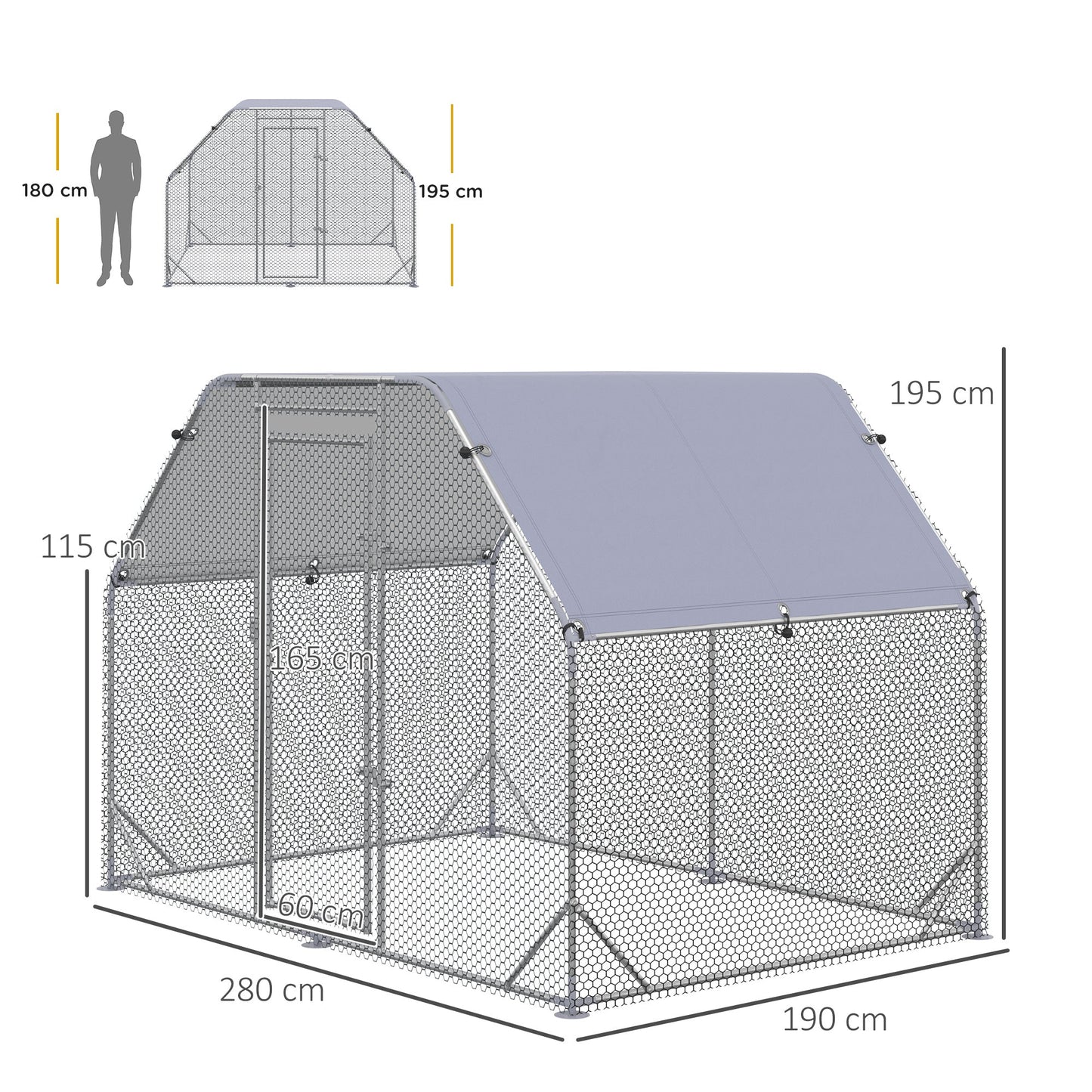 PawHut Chicken Run with Roof