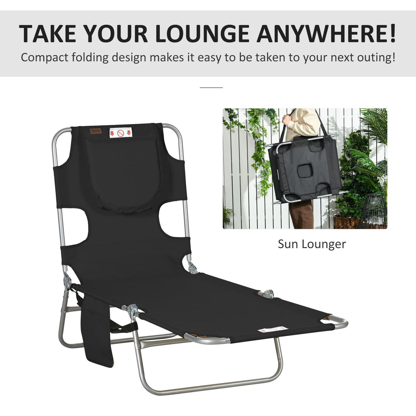 Outsunny Foldable Sun Lounger