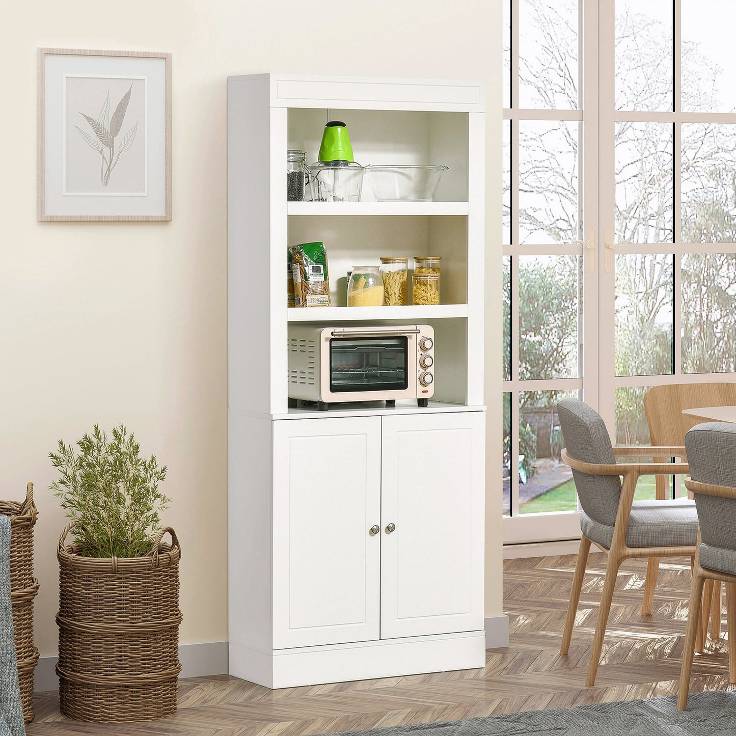 Kitchen Cupboard with 6-tier Shelving