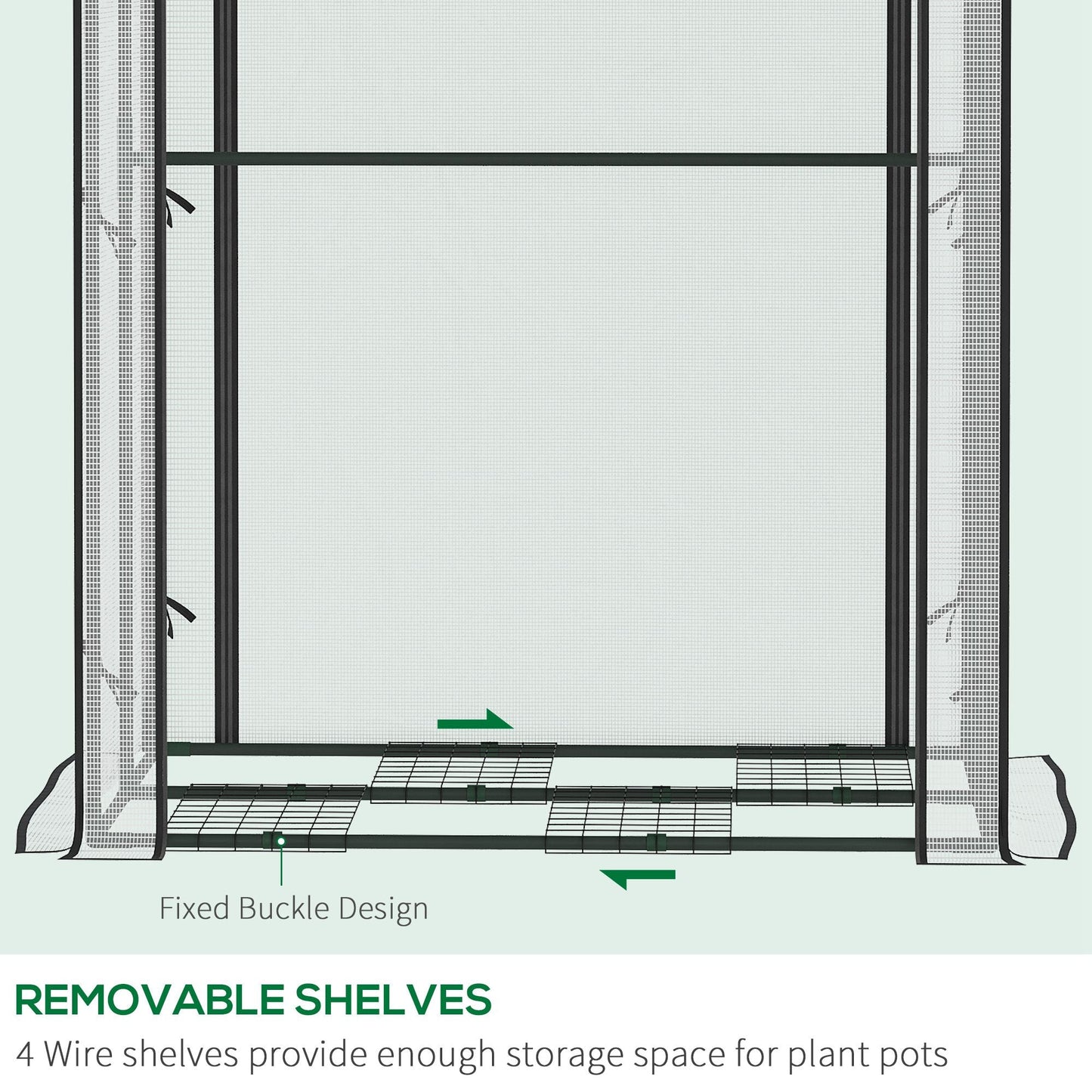 Mini Greenhouse with Shelves Portable Garden Grow House for Plants with Roll Up Door and Vents