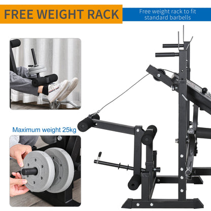 Multi-Exercise Full-Body Weight Rack with Bench Press