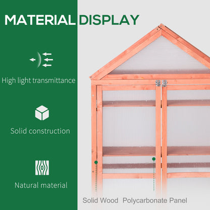 80 x 47 x 138cm Garden Cold Frame Polycarbonate Greenhouse with Adjustable Shelves