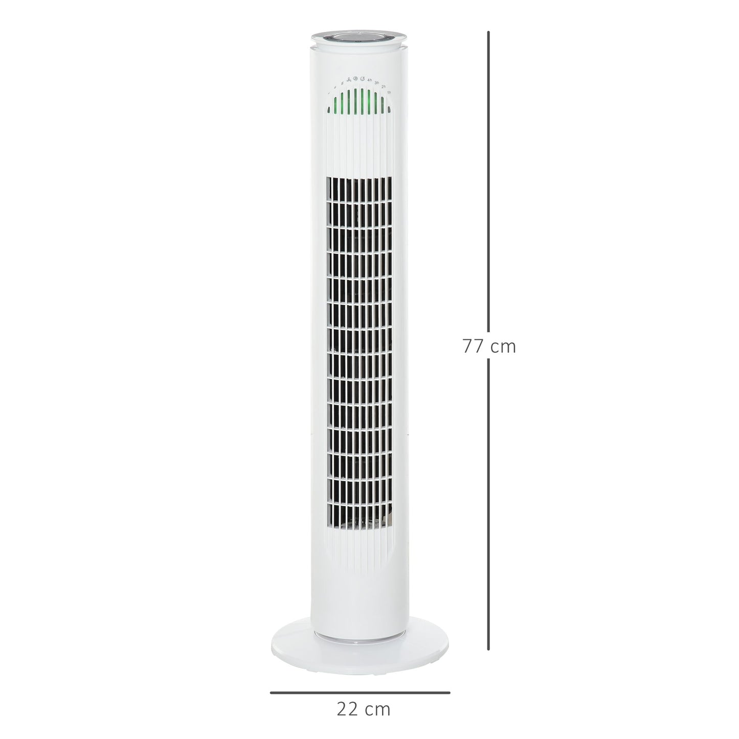 Oscillating Three Speed Tower Fan With Timer White