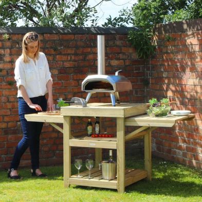 Garden Pizza Oven BBQ Table and Cover by Zest