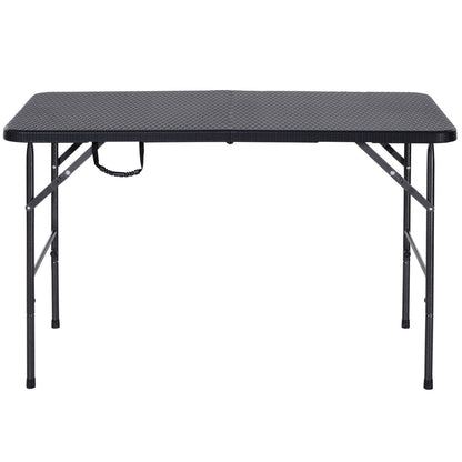 Steel Frame 4ft Portable Folding Picnic Table Black