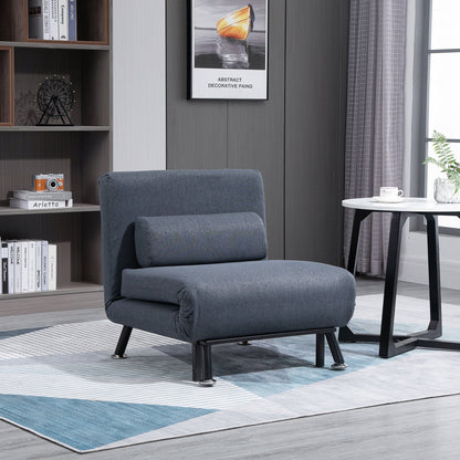 Homcom Adjustable Back Futon Sofa Chair - Dark Grey