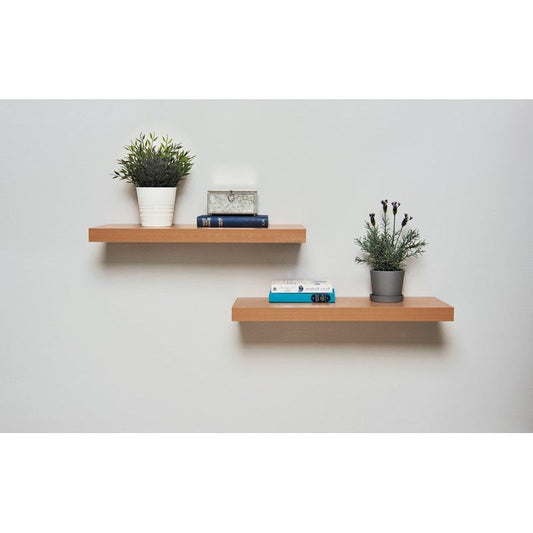 40cm Pack of 2 Floating Shelves Oak