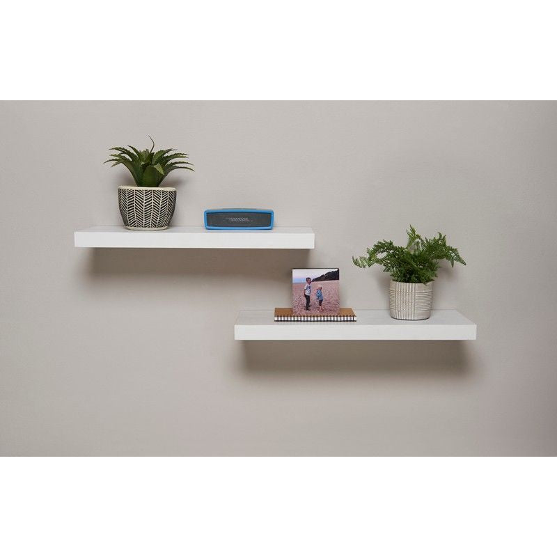 40cm Pack of 2 Floating Shelves White