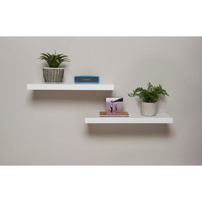 40cm Pack of 2 Floating Shelves White