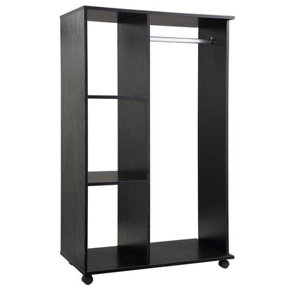 Homcom Single Rail & Shelf Open Wardrobe - Black