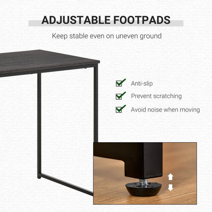 Computer Desk with 3-Tier Storage Shelves Writing Desk with Two Side Compartments for Home Office