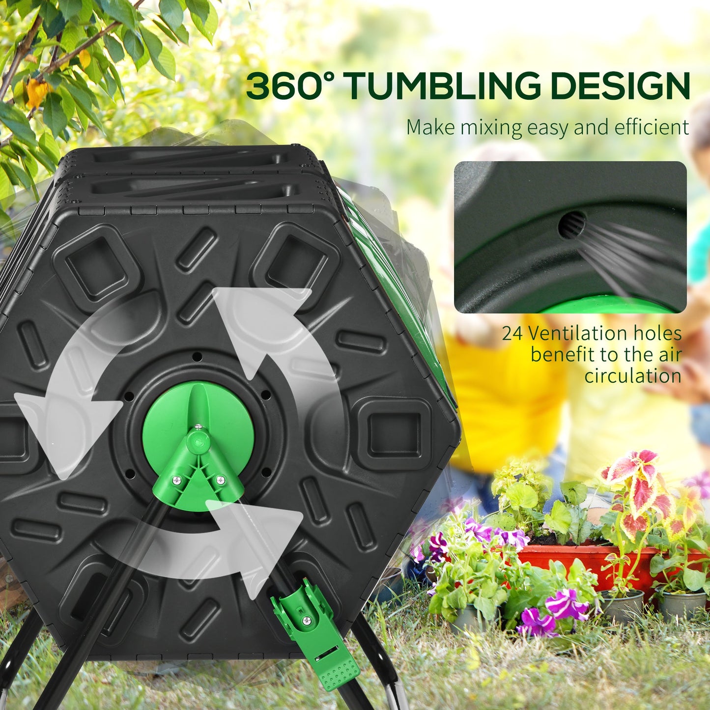 Dual Chamber Garden Compost Bin