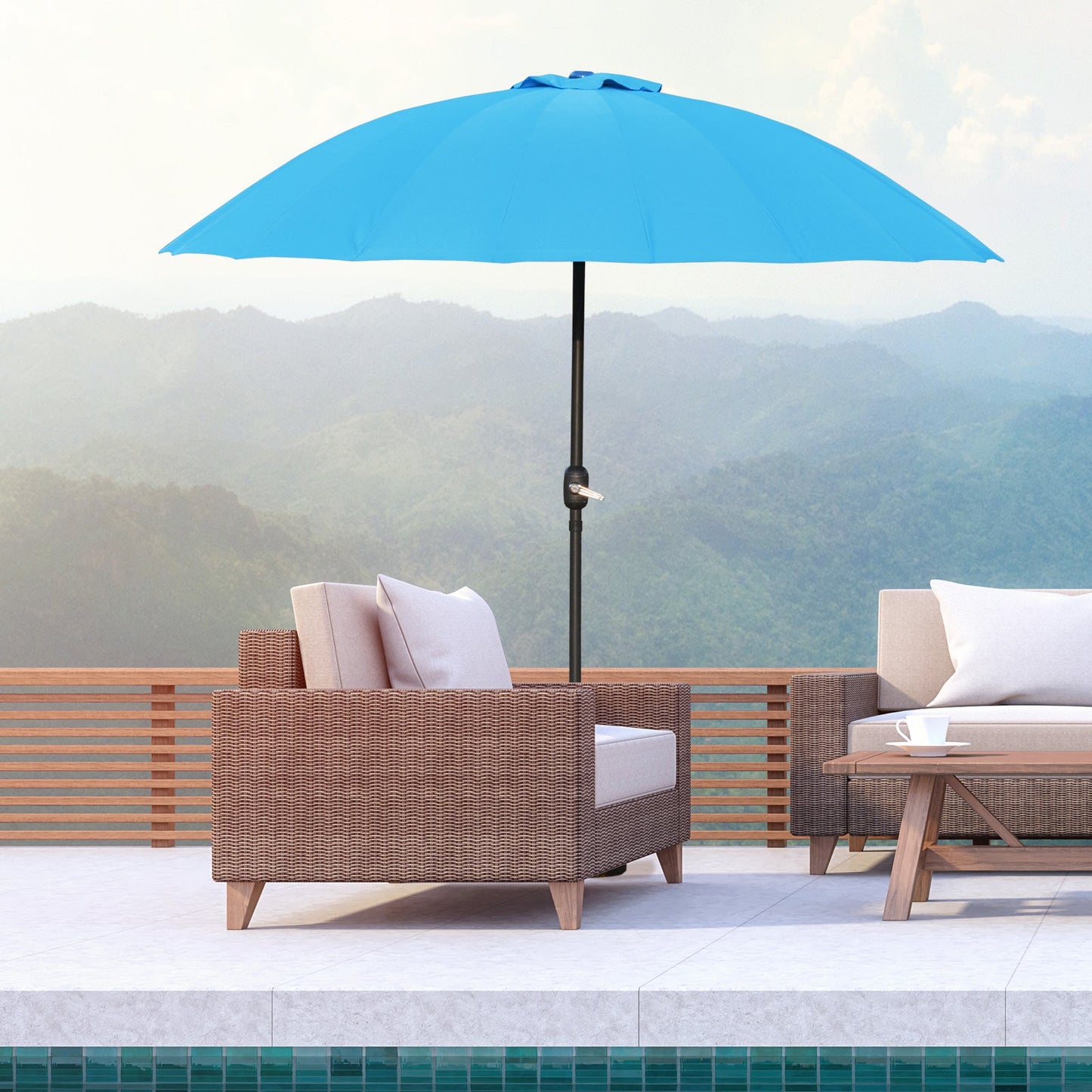 2.6m Shanghai Garden Parasol Umbrella with Crank & Tilt