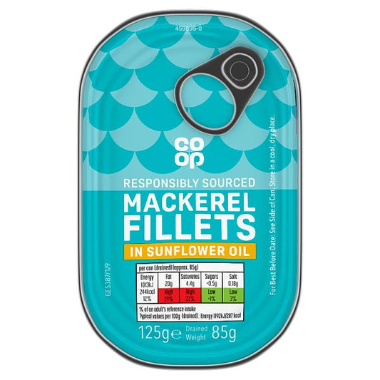 Co-Op Mackerel Fillets In Sunflower Oil