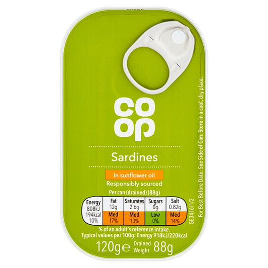 Co-Op Sardines In Sunflower Oil