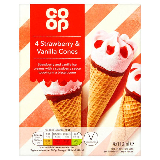 Co-Op 4 Strawberry & Vanilla Cones