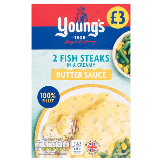 Youngs 2 Fish Steaks In Butter Sauce Pmâ£3