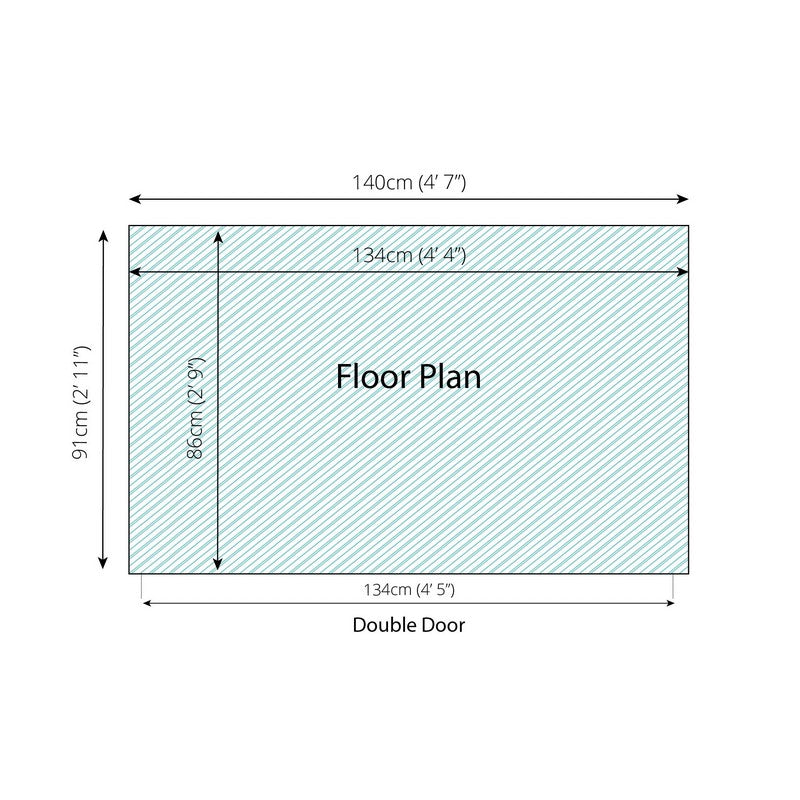 Mercia 4' 8" x 3' 1" Pent Shed - Budget Dip Treated Overlap