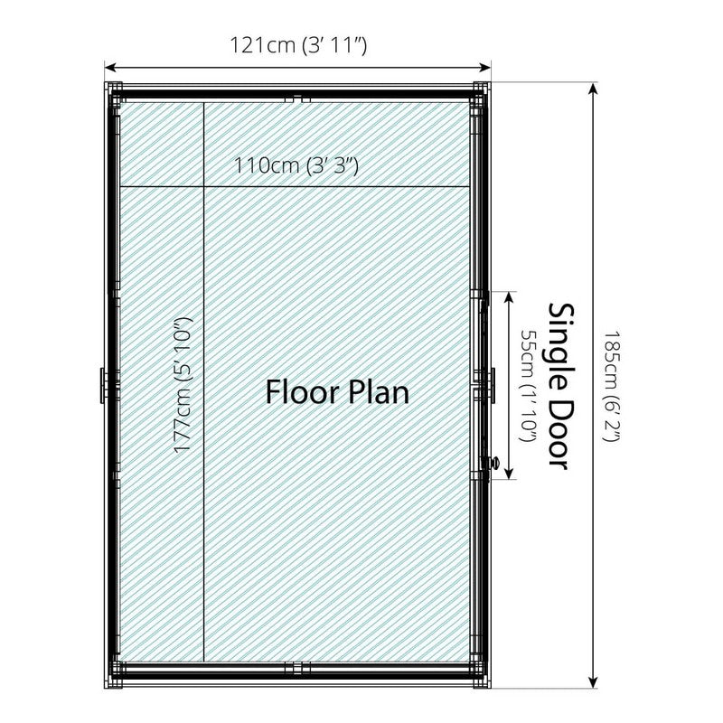 Mercia Evesham 6' 2" x 3' 11" Apex Greenhouse - Premium Dip Treated Shiplap