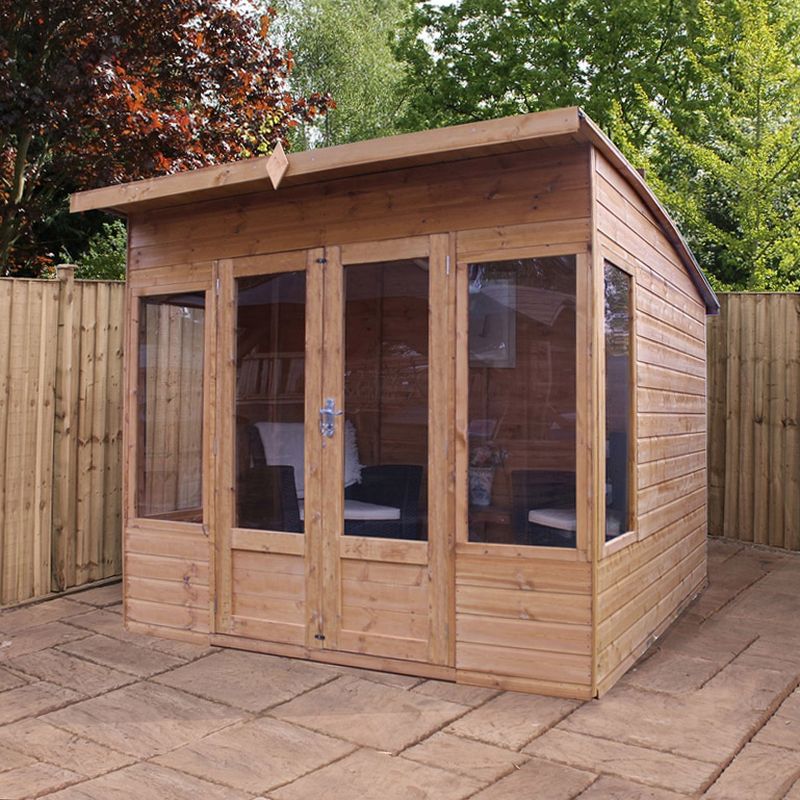 Mercia Helios 8' 2" x 9' 7" Curved Summerhouse - Premium Dip Treated Shiplap