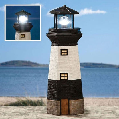 Black Lighthouse Solar Garden Light Ornament Decoration White LED by Bright Garden