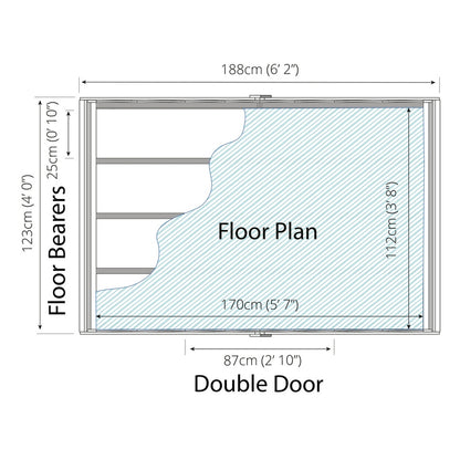 Mercia 6' 2" x 4' 2" Apex Shed - Budget Dip Treated Overlap