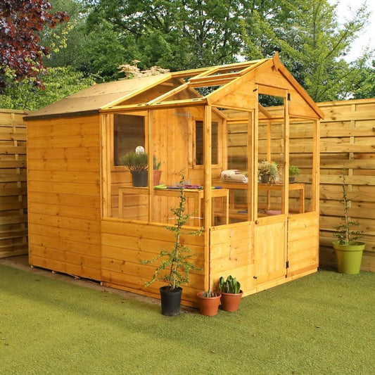 Mercia Combi 6' 5" x 8' Apex Potting Shed - Premium Dip Treated Shiplap