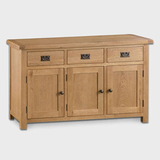 Cotswold Large Sideboard Oak Natural 3 Doors 2 Shelves 3 Drawers