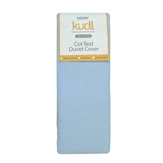 Kudl Cot Duvet Cover Cotton Light Blue 4 x 5ft by Kidsaw