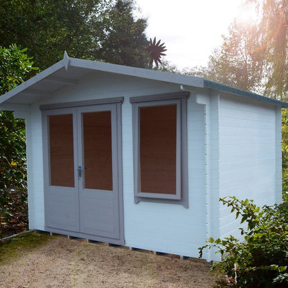 Shire Berryfield 11' 3" x 9' 11" Apex Log Cabin - Premium 19mm Cladding Log Clad