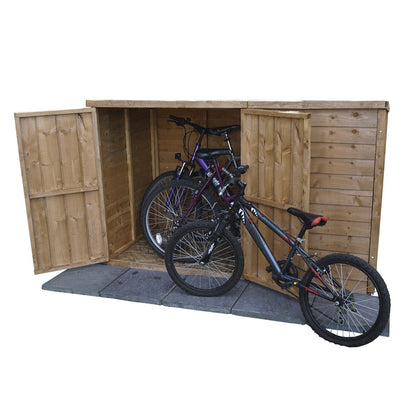 Mercia Garden Storage 3' 2" x 6' 4" Pent Bike Store - Budget Dip Treated Overlap