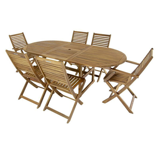 Acacia Wood Garden Patio Dining Set by Wensum - 6 Seats