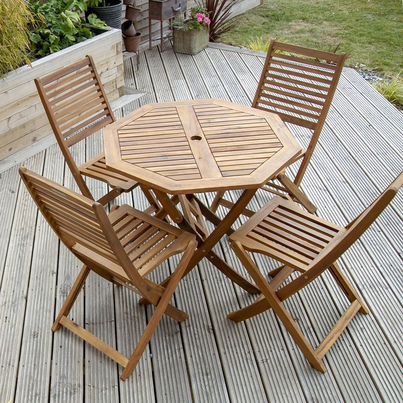 Acacia Wood Garden Patio Dining Set by Wensum - 4 Seats