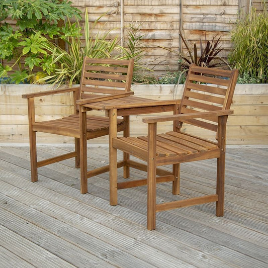 Acacia Wood Garden Tete a Tete by Wensum - 2 Seats