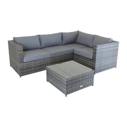 Classic Rattan Garden Corner Sofa by Wensum - 3 Seats Grey