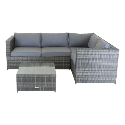 Classic Rattan Garden Corner Sofa by Wensum - 3 Seats Grey