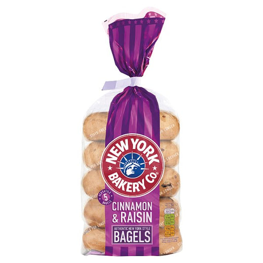 New York Cinnamon & Raisin Bagels 5 Pack