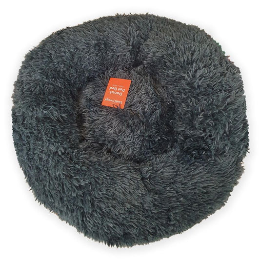 70x26 Navy Blue Fluffy Donut Pet Bed