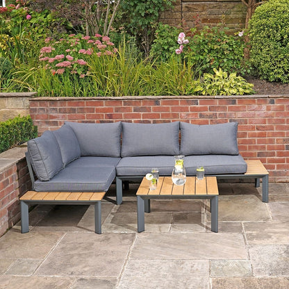 Garden Furniture Set by Wensum - 3 Seats Grey Cushions